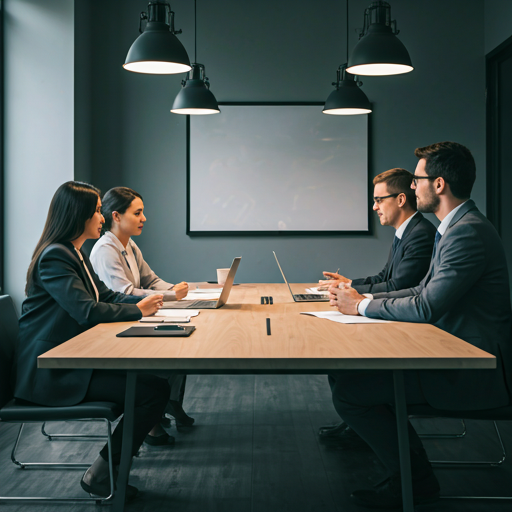 Business professionals in a boardroom meeting